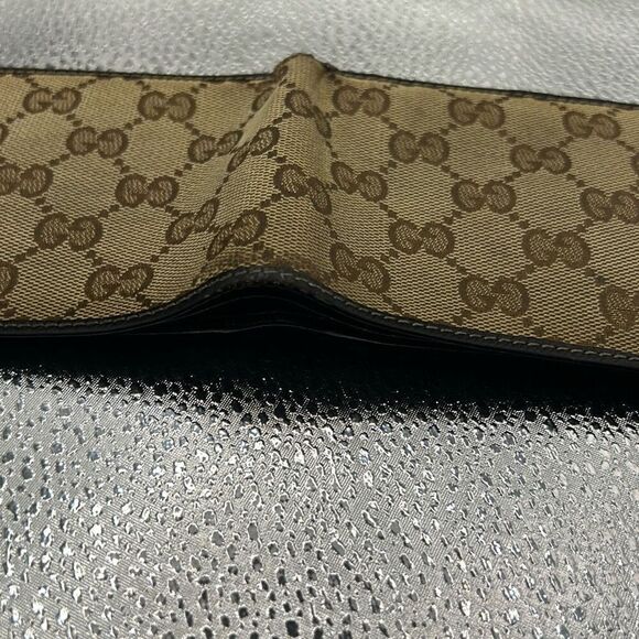 Gucci GG Monogram Bifold Wallet Brown Tan Canvas Cardholder Luxury Classic - Picture 11 of 13